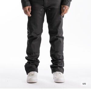 MINT CREW COATED DENIM CARPENTER PANT (BLACK)